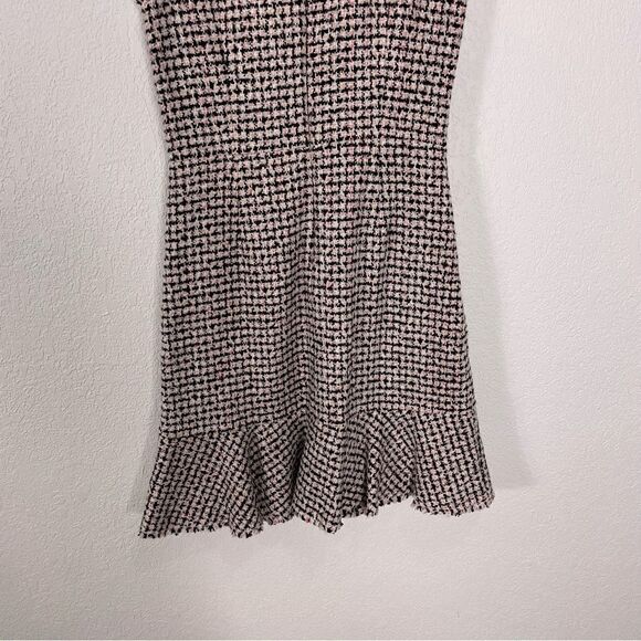New Rebecca Taylor Pink and Black Tweed Sleeveless Dress - Picture 6 of 8